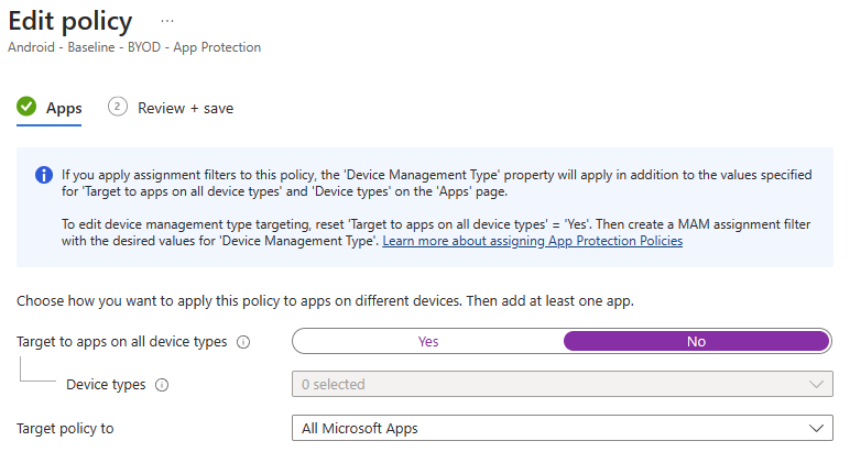 App Protection Policies - Filter Edition